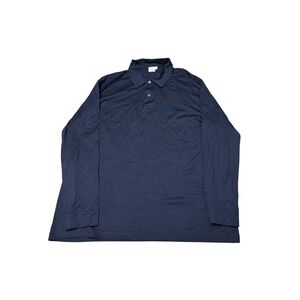 Sunspel 1860 Mens Navy Blue Long Sleeve Cotton Polo Shirt XXL Made in England
